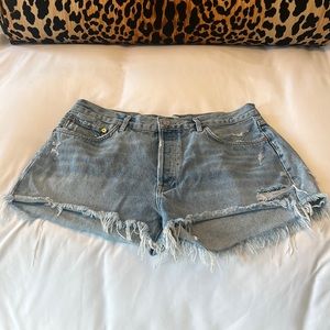 AGOLDE parker distressed denim shorts size 32
